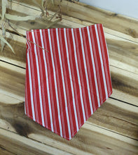 Load image into Gallery viewer, Red and white striped box on a wooden surface