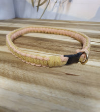 Load image into Gallery viewer, Two-tone braided collar on a wooden surface with blurred background