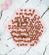 Load image into Gallery viewer, Pink silicone mat with pet food on a marble surface