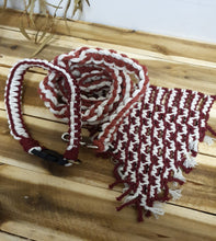 Load image into Gallery viewer, Red Wine and Natural Collar, Lead and Bandana