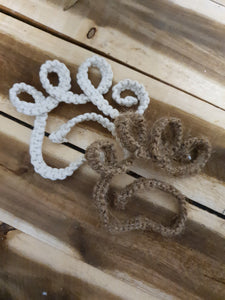 Macramé Christmas Paw Print Decorations