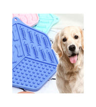 Load image into Gallery viewer, Blue dog toy with bone and paw prints next to a golden retriever
