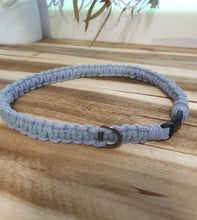 Load image into Gallery viewer, Blue braided dog collar on a wooden surface
