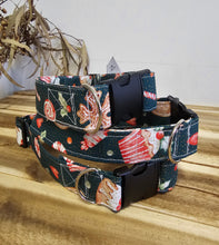 Load image into Gallery viewer, 3 Stacked Green Christmas Collars on Wood Grain Board
