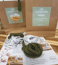 Load image into Gallery viewer, Knotting kit with yarn and instructions on a wooden surface
