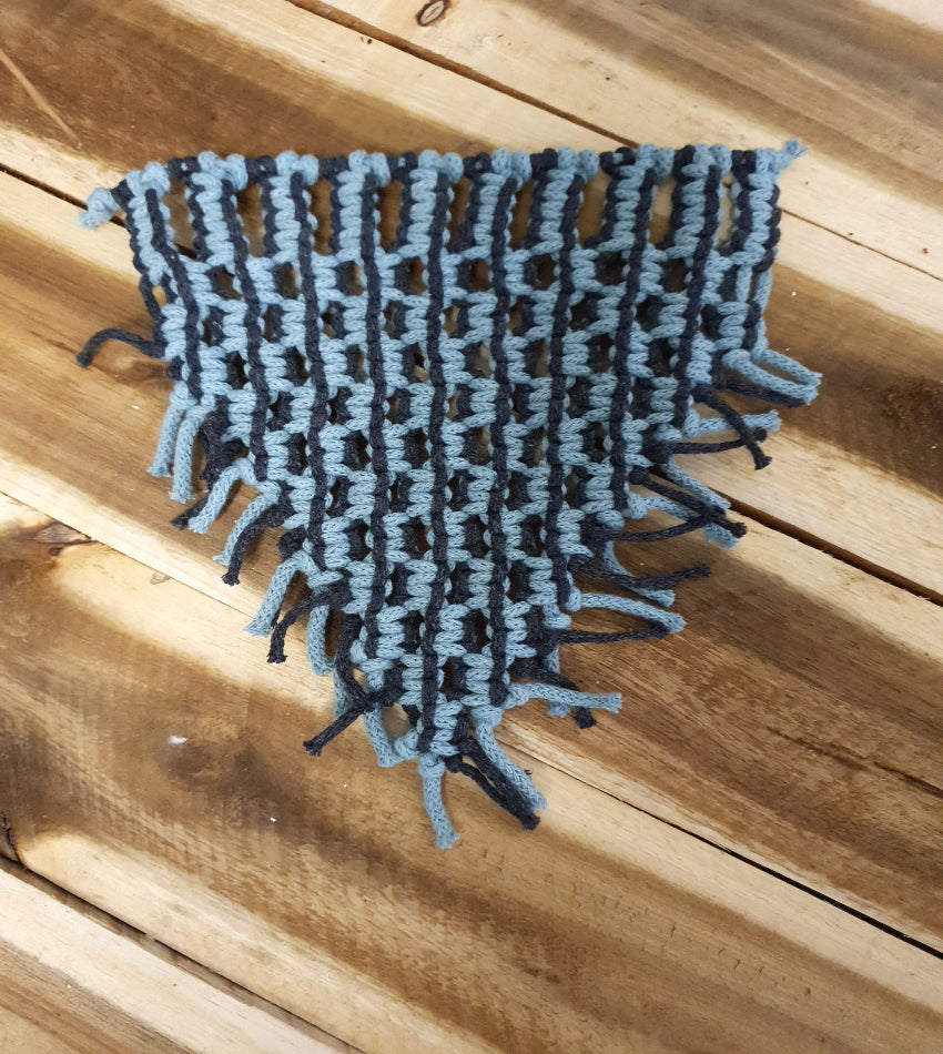 Blue and Black Macrame Dog Bandana