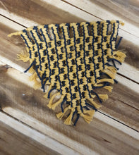 Load image into Gallery viewer, Yellow and Black Macrame Bandana
