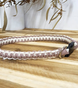 Two Toned Macrame Collar - Mauve and Natural