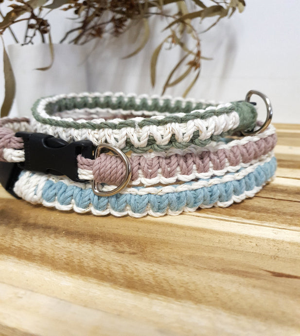 2 Toned Macrame Pet Collars