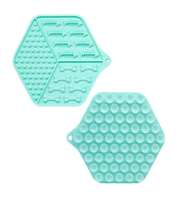 Load image into Gallery viewer, Two turquoise silicone mats with different patterns on a white background
