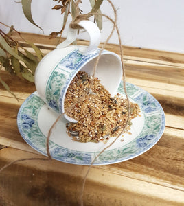 Recycled Teacup and Saucer Birdfeeder