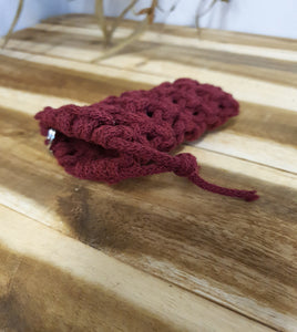 Red Wine Macrame Dog Poop Bag Holder