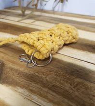 Load image into Gallery viewer, Yellow Macrame Dog Poop Bag Holder
