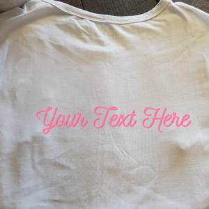 White tshirt with area to place your text